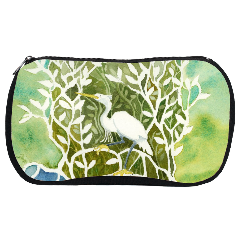Snowy Egret Mangrove Cosmetic Bag
