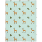 Deer and Trees  Pattern Minky Blanket (Green)