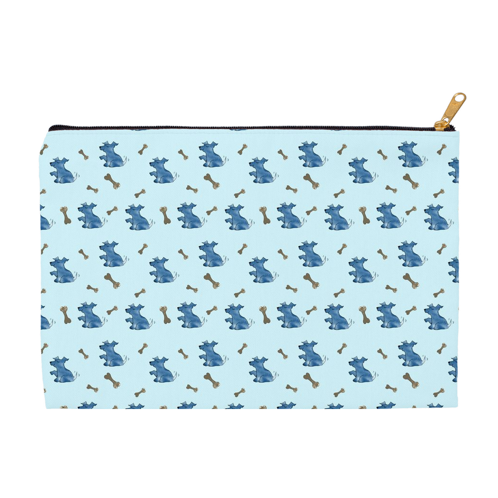 Simple Dog and Bone Pattern Accessory Pouch (Blue)