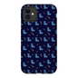 Simple Dog and Bone Pattern I Phone Case (Dark Blue)