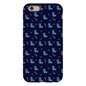 Simple Dog and Bone Pattern I Phone Case (Dark Blue)