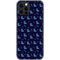 Simple Dog and Bone Pattern I Phone Case (Dark Blue)