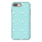 Snowy Egret  Pattern  iPhone Case (Blue)