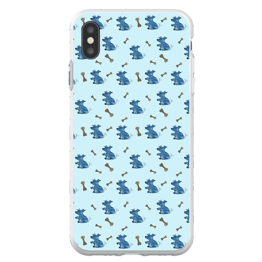 Simple Dog and Bone Pattern I Phone Case (Blue)