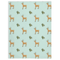 Deer and Trees  Pattern Minky Blanket (Green)