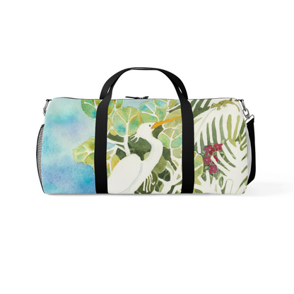 Snowy Egret and Gecko Duffle Bag