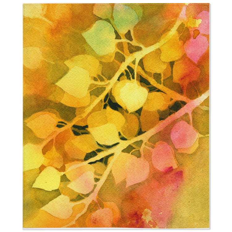 Golden Aspen Leaves Minky Blankets