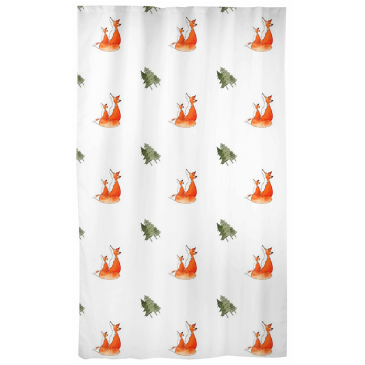 Fox and Trees Curtains (White)