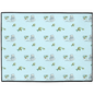 Cat and Fish Pattern Floor Mat (blue)