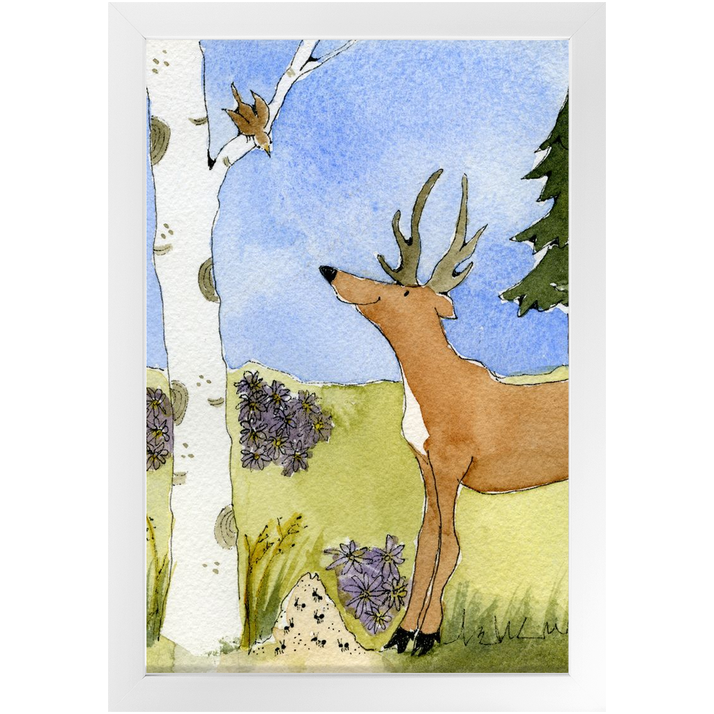 Antlers, Aspen, Ants and Alpine Asters Framed Print