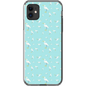 Snowy Egret  Pattern  iPhone Case (Blue)