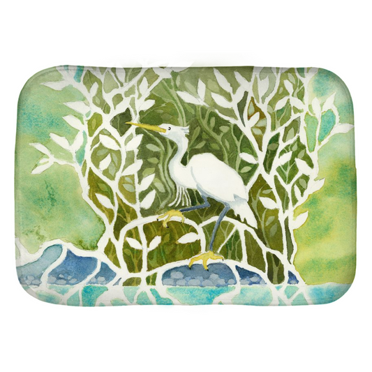 Snowy Egret Mangrove Bath Mat