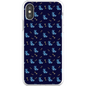 Simple Dog and Bone Pattern I Phone Case (Dark Blue)