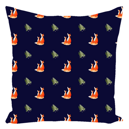 Fox and Trees Pattern (Dark blue)