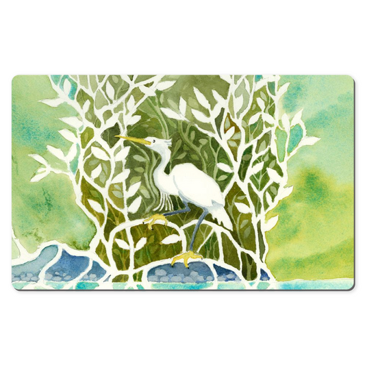 Snowy Egret Mangrove Desk Mat