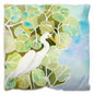 Snowy Egret and Sea Grapes Outdoor Pillow