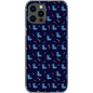 Simple Dog and Bone Pattern I Phone Case (Dark Blue)