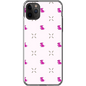 Simple Dog and Bone Pattern I Phone Case (Pink)