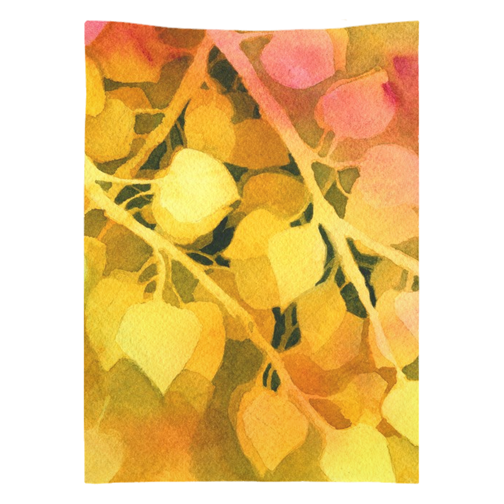 Golden Aspen Leaves Tapestry