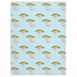 Elephant and Trees Pattern Minky Blanket (Blue)