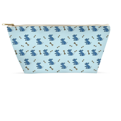 Simple Dog and Bone Pattern Accessory Pouch (Blue)