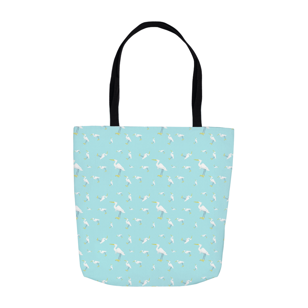 Snowy Egret Pattern Tote Bag
