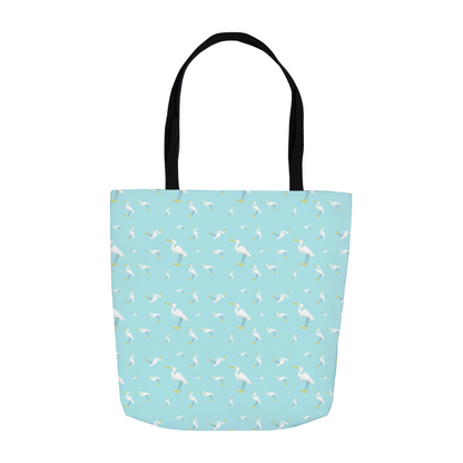 Snowy Egret Pattern Tote Bag