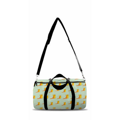 Happy Cat Pattern Duffle Bag (Green)