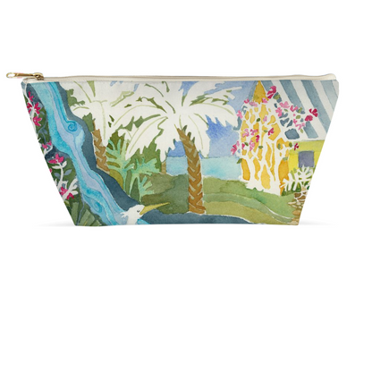 Snowy Egret Waterfall Accessory Pouch