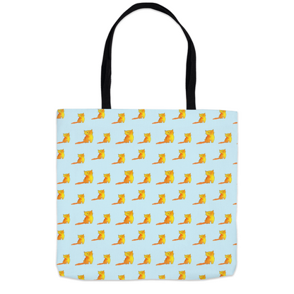 Happy Cat Pattern Tote Bag (Blue)