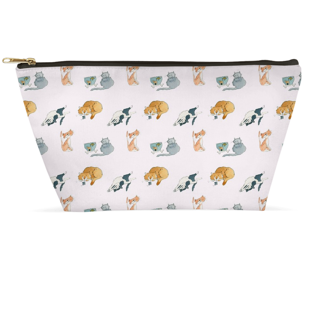 Cats Pattern Accessory Pouch (Pink)