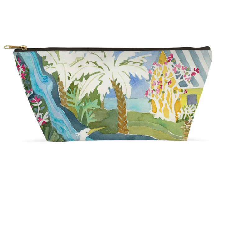 Snowy Egret Waterfall Accessory Pouch