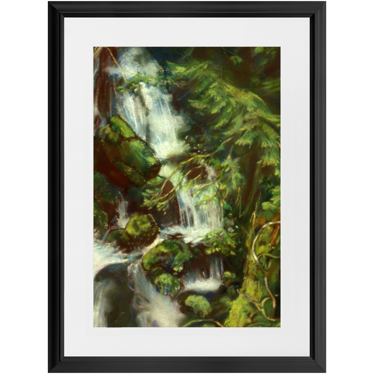 Forest Waterfall Framed Print