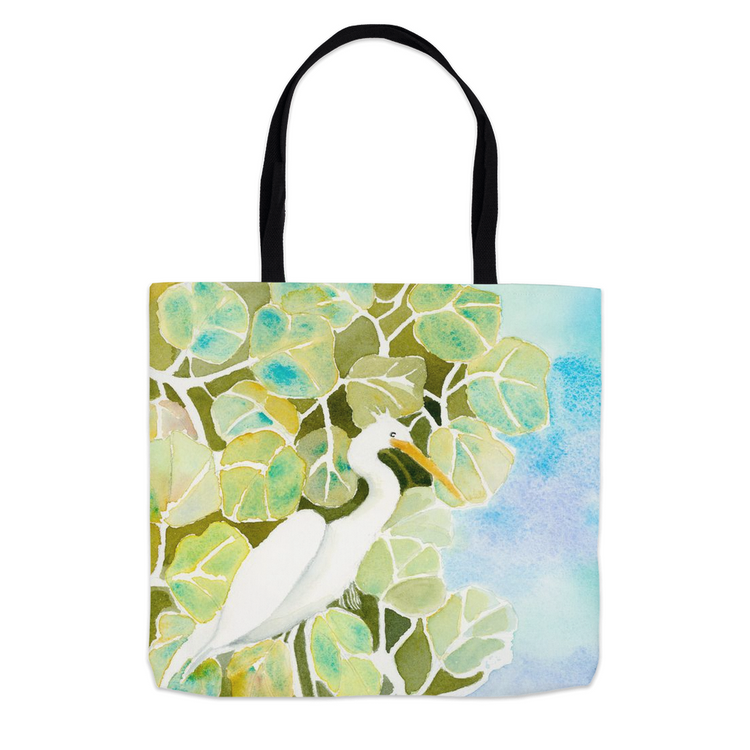Snowy Egret and Sea OatsTote Bag