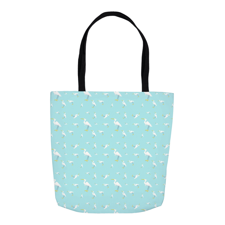 Snowy Egret Pattern Tote Bag