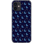 Simple Dog and Bone Pattern I Phone Case (Dark Blue)