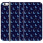 Simple Dog and Bone Pattern I Phone Case (Dark Blue)