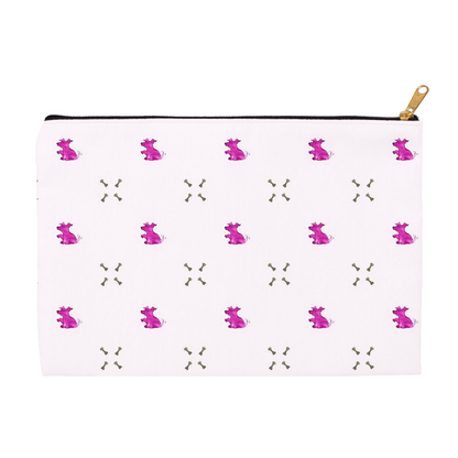 Simple Dog and Bone Pattern Accessory Pouch (Pink)