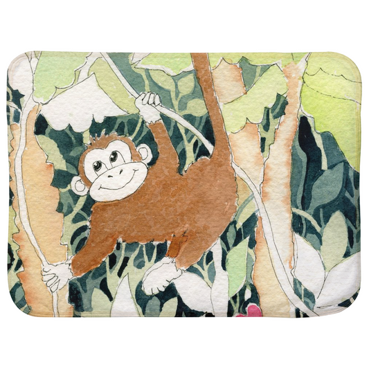Jungle Monkey Baby Sherpa Blanket