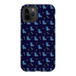 Simple Dog and Bone Pattern I Phone Case (Dark Blue)