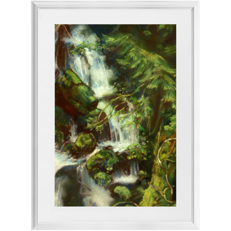 Forest Waterfall Framed Print