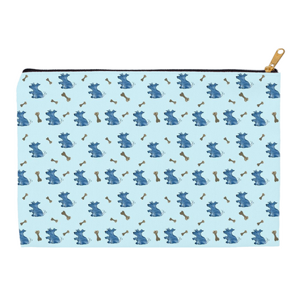 Simple Dog and Bone Pattern Accessory Pouch (Blue)