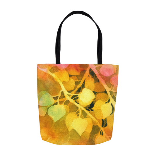 Golden Aspen Leaves Tote Bag