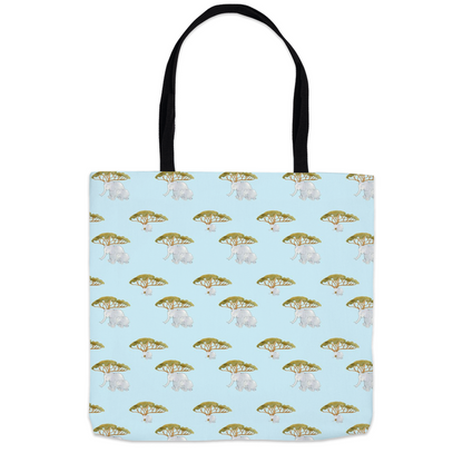 Elephant and Trees Pattern Tote Bag (Blue)