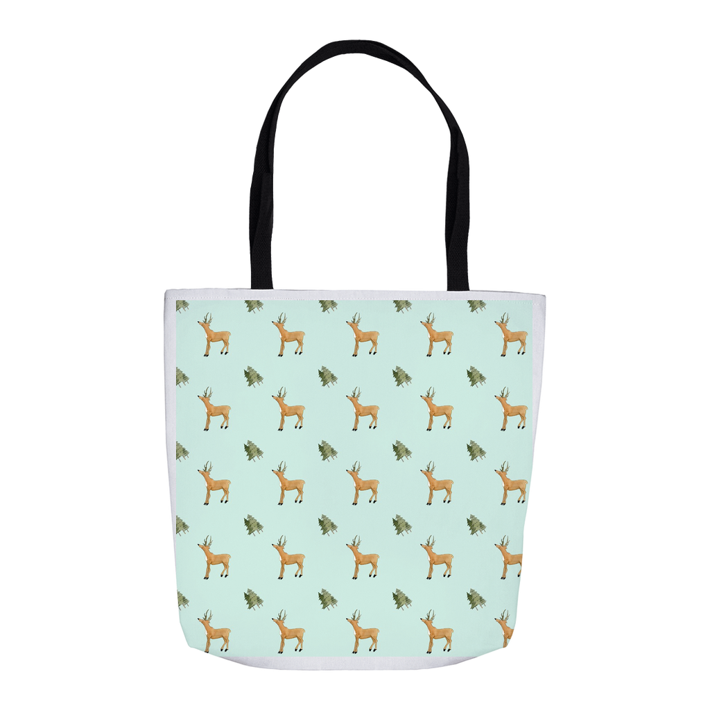 Deer and Trees Tote Bag (Light Green)
