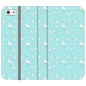 Snowy Egret  Pattern  iPhone Case (Blue)