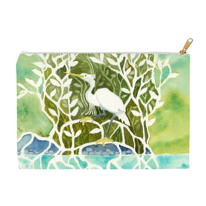 Snowy Egret Mangrove Accessory Pouch