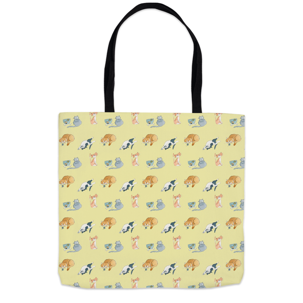 Cats Pattern Tote Bag (Yellow)