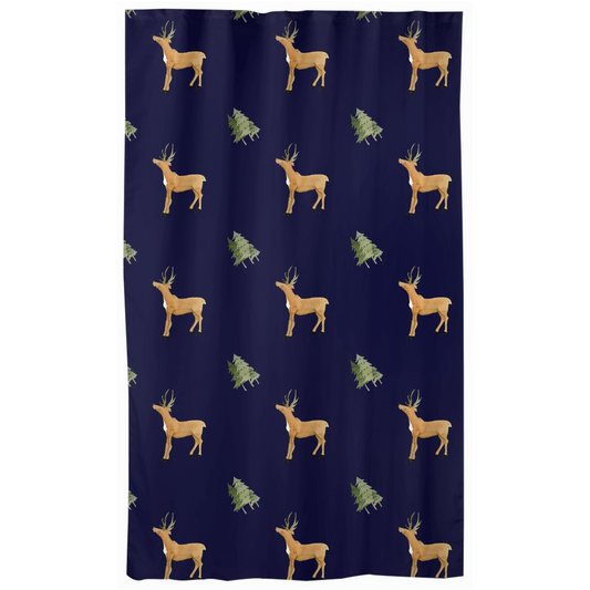 Deer and Trees Pattern (Dark Blue)