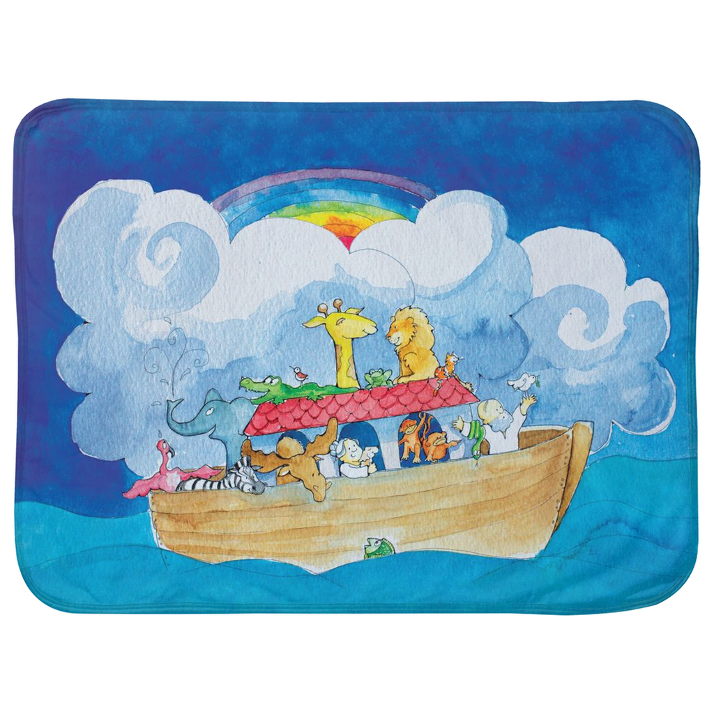 Noah's Ark Baby Sherpa Blanket